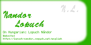 nandor lopuch business card